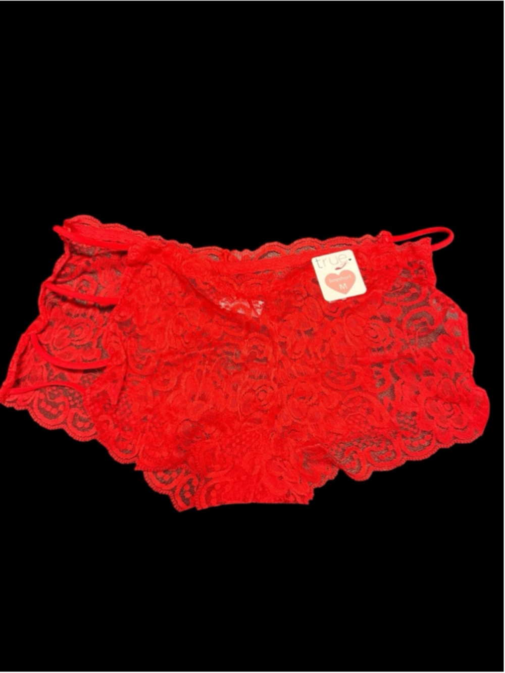 Women's true by rue21 Red Lace Boyshort Panties M